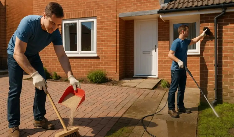 Professional driveway base layers exposed in Morden home