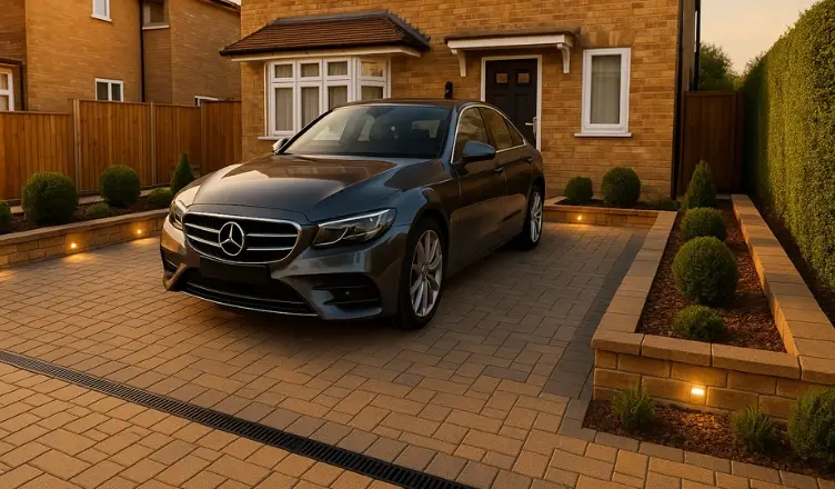 Driveway construction with MOT Type 1 base in Morden property